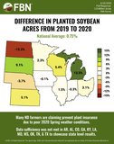 Difference in Planted Soybean Acres From 2019 to 2020 (Poll Results) - 6/25/20