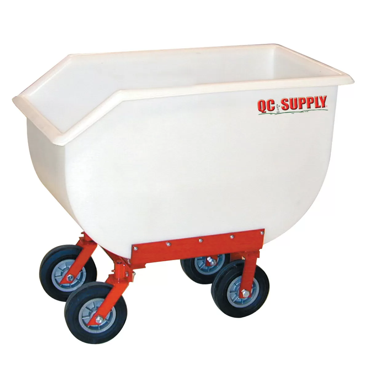 Poly Tuff Utility Feed Cart with Hard Rubber Tires, 7 Bushel Capacity