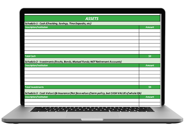 Personal Financial Statement Laptop Graphic