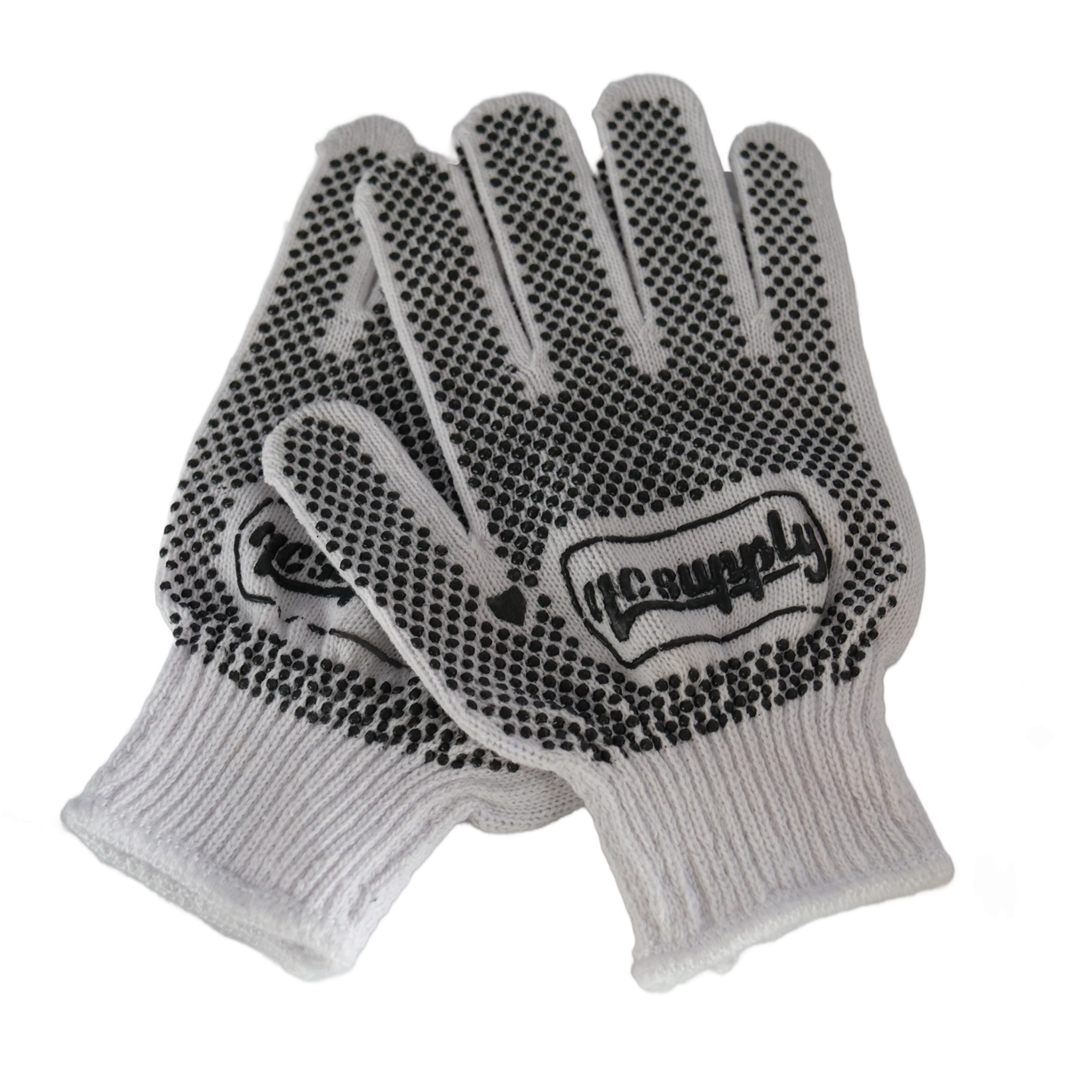 PVC Black Dot String Knit Gloves