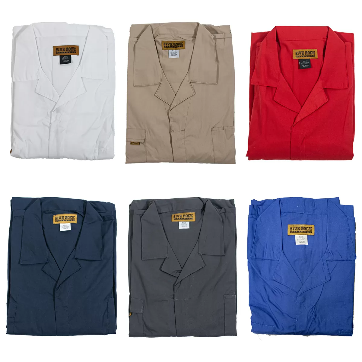 Five Rock® Short Sleeve Poplin Unlined Coverall - Relaxed Fit, White